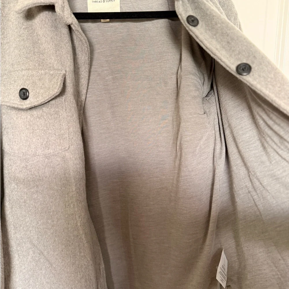 Gray Button-Up Shacket - Picture 3 of 4